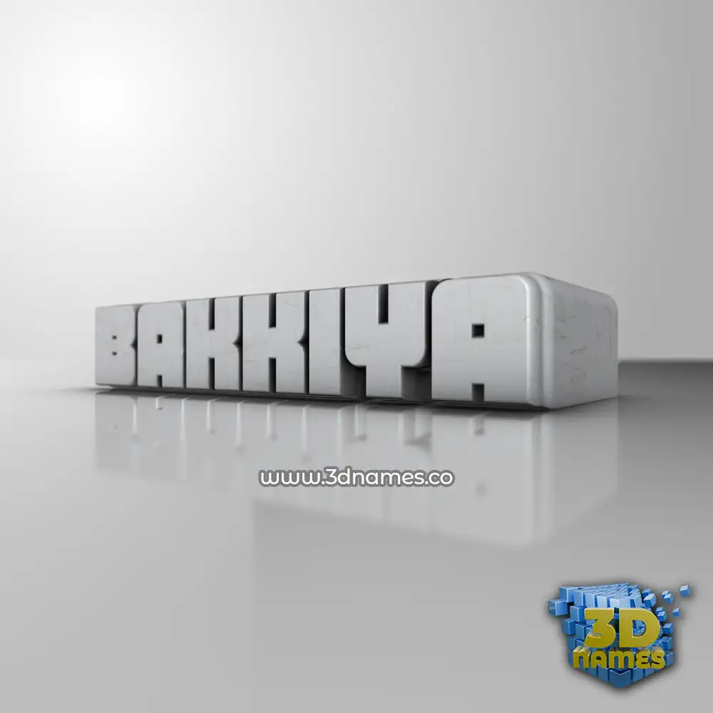 bakkiya in White Metro style - 3D name wallpaper