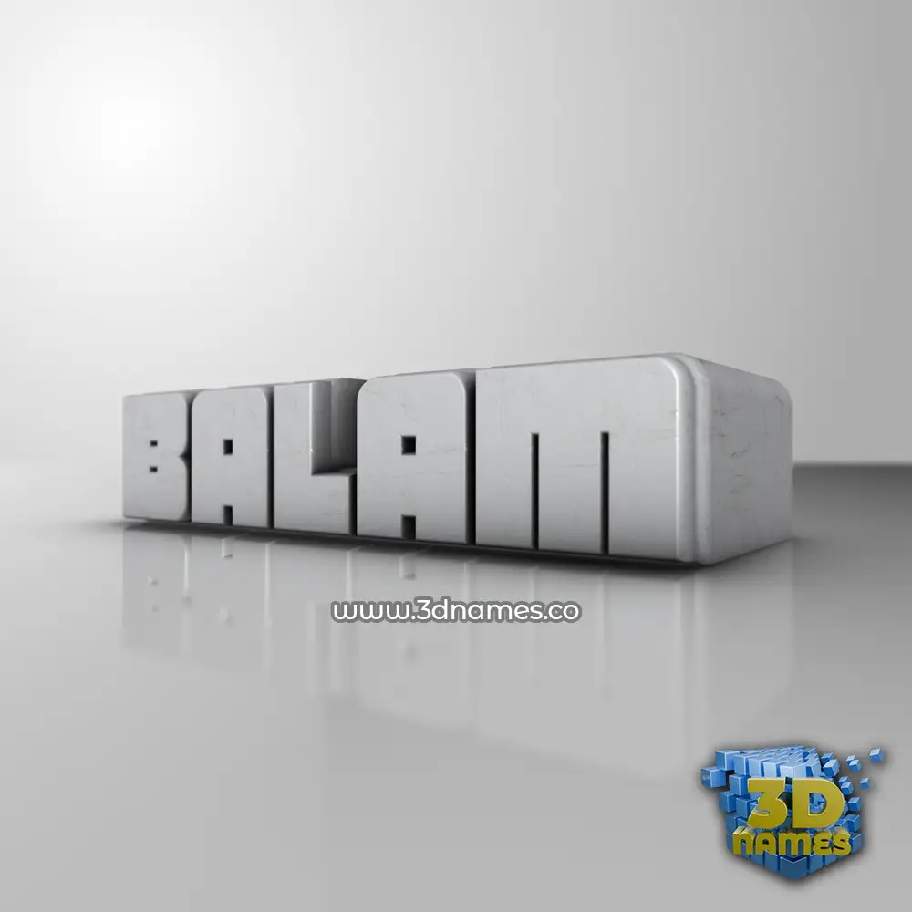 balam in White Metro style - 3D name wallpaper