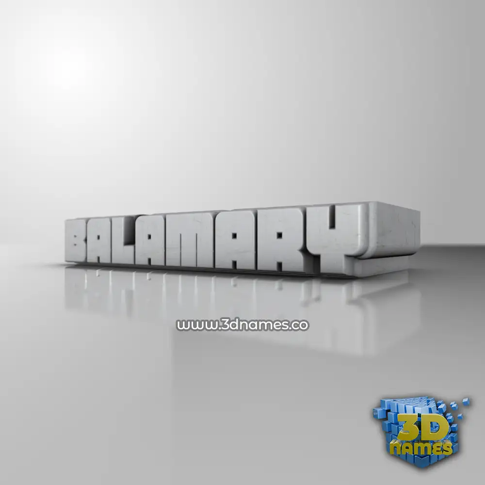 balamary in White Metro style - 3D name wallpaper
