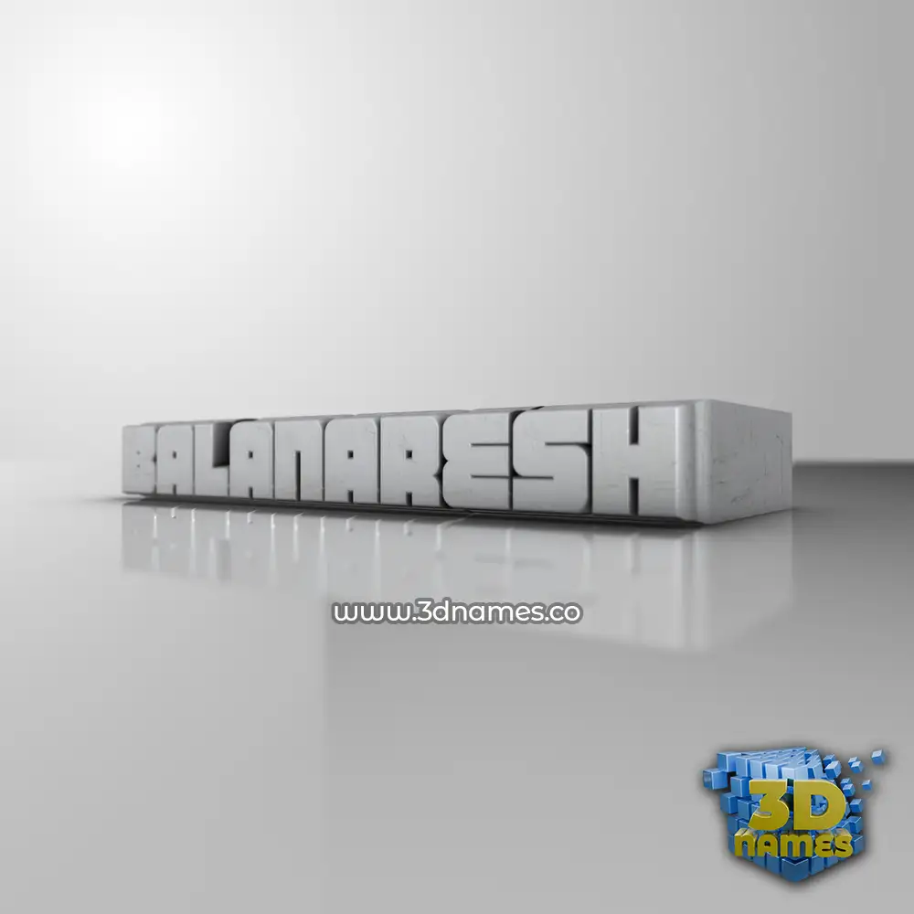 balanaresh in White Metro style - 3D name wallpaper
