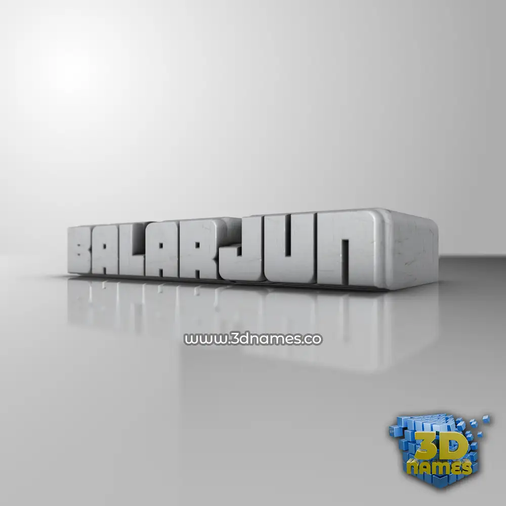 balarjun in White Metro style - 3D name wallpaper