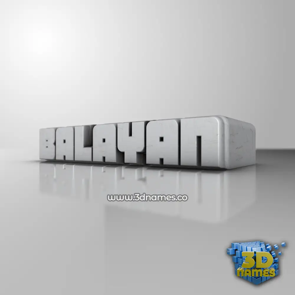 balayan in White Metro style - 3D name wallpaper
