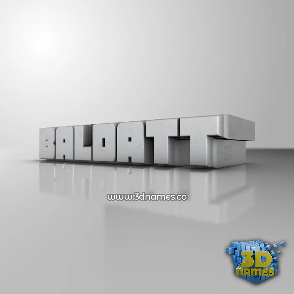 baldatt in White Metro style - 3D name wallpaper