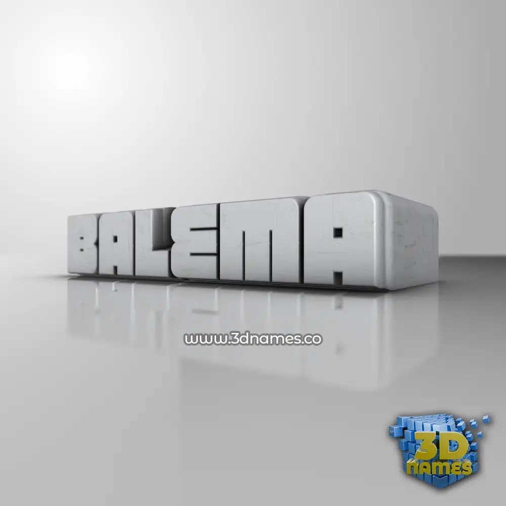 balema in White Metro style - 3D name wallpaper