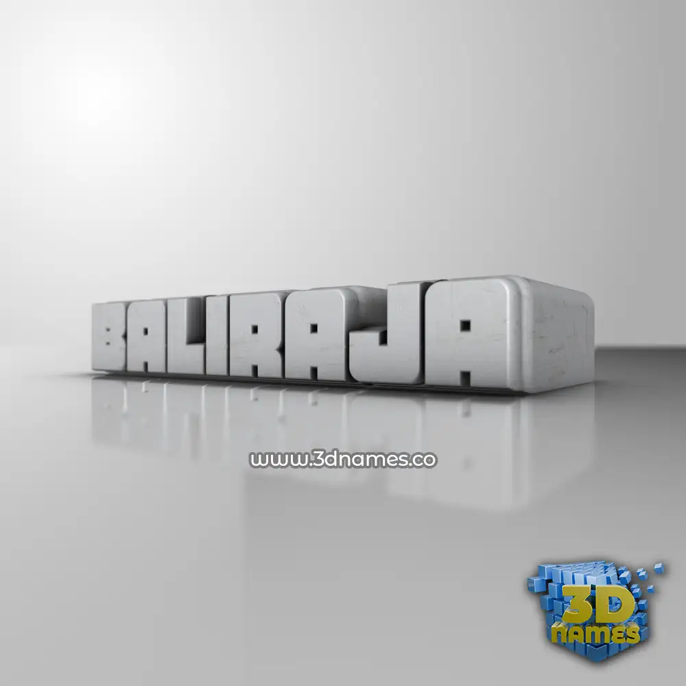 baliraja in White Metro style - 3D name wallpaper