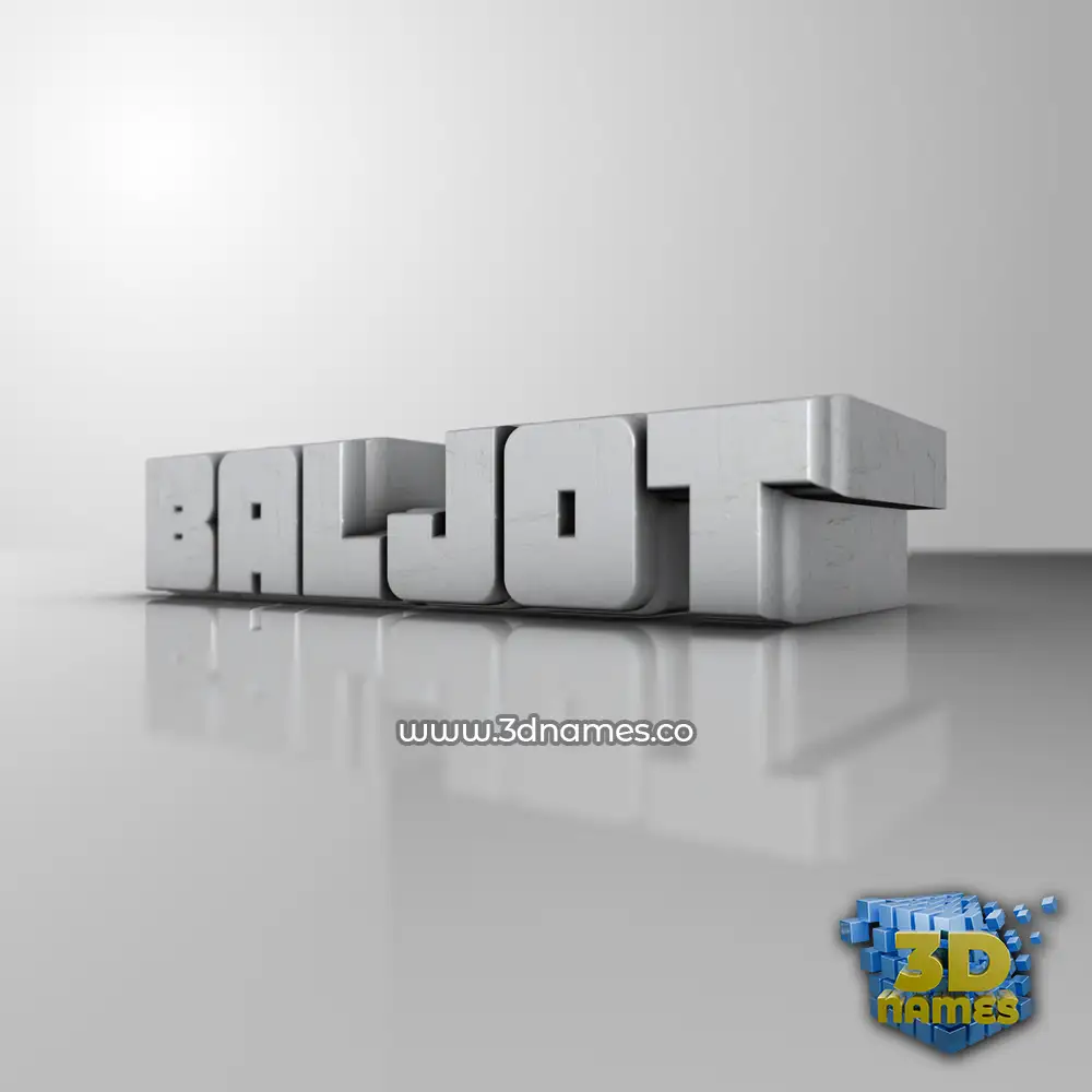 baljot in White Metro style - 3D name wallpaper
