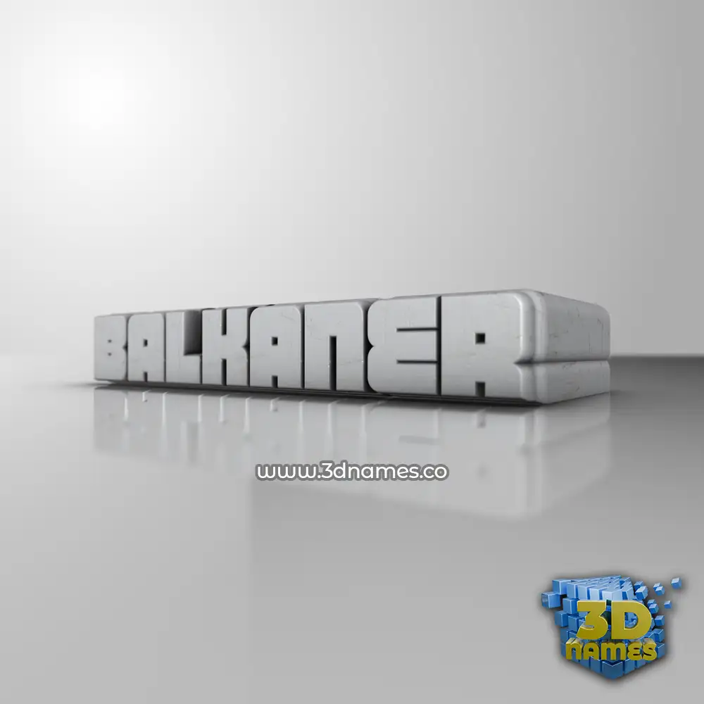 balkaner in White Metro style - 3D name wallpaper