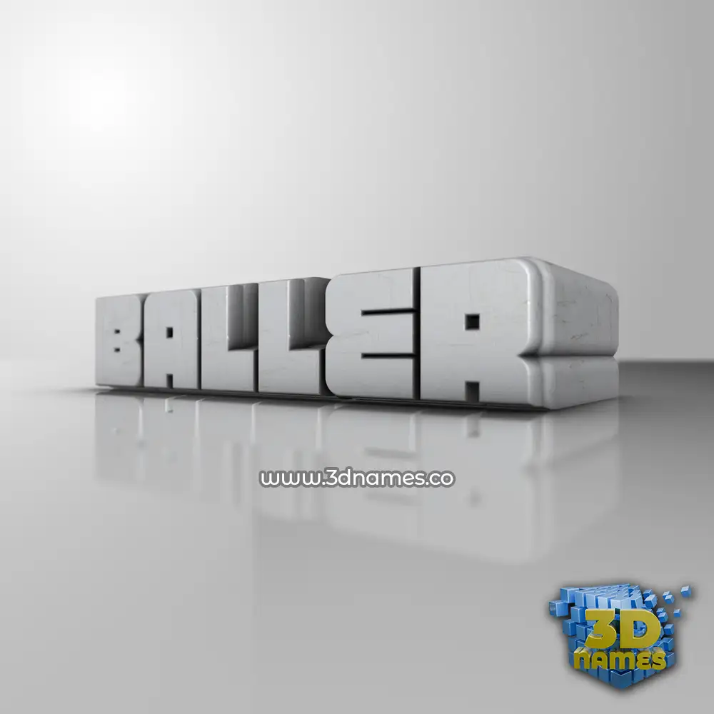 baller in White Metro style - 3D name wallpaper