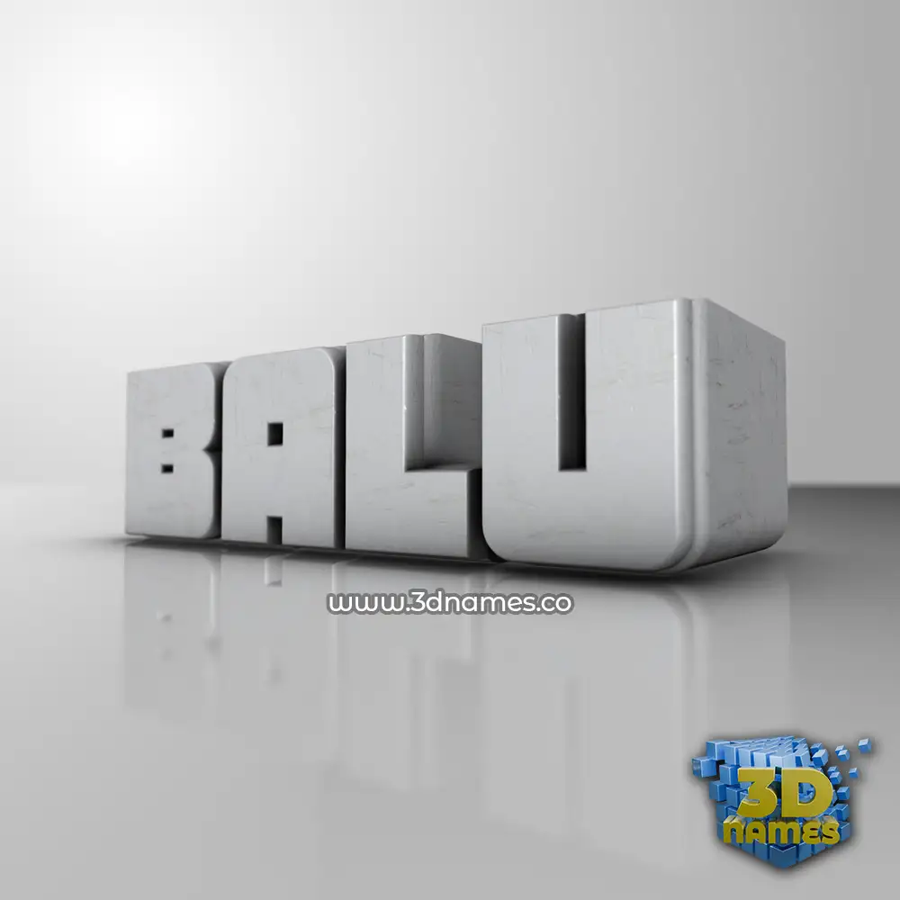 balu in White Metro style - 3D name wallpaper