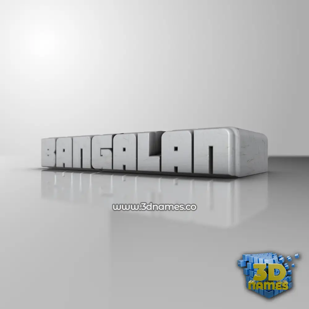 bangalan in White Metro style - 3D name wallpaper