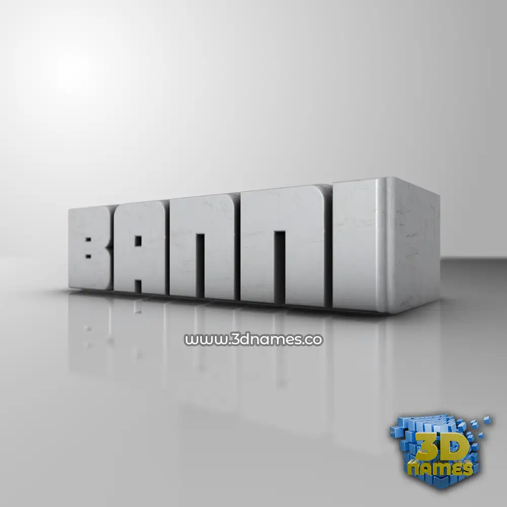 banni in White Metro style - 3D name wallpaper