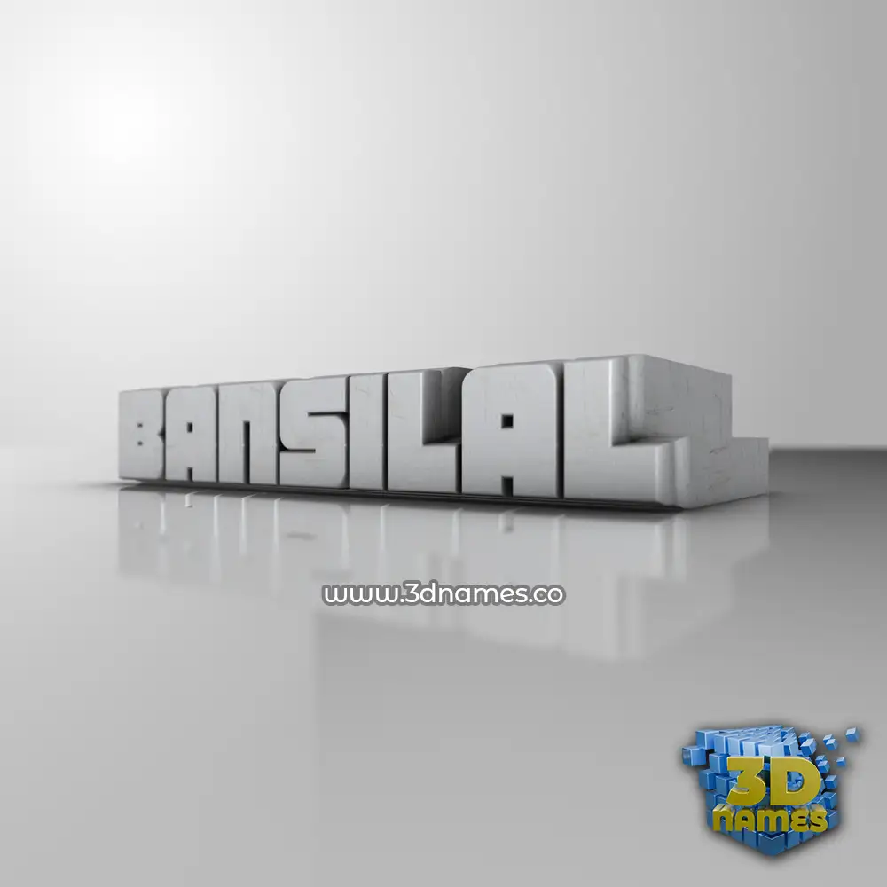 bansilal in White Metro style - 3D name wallpaper