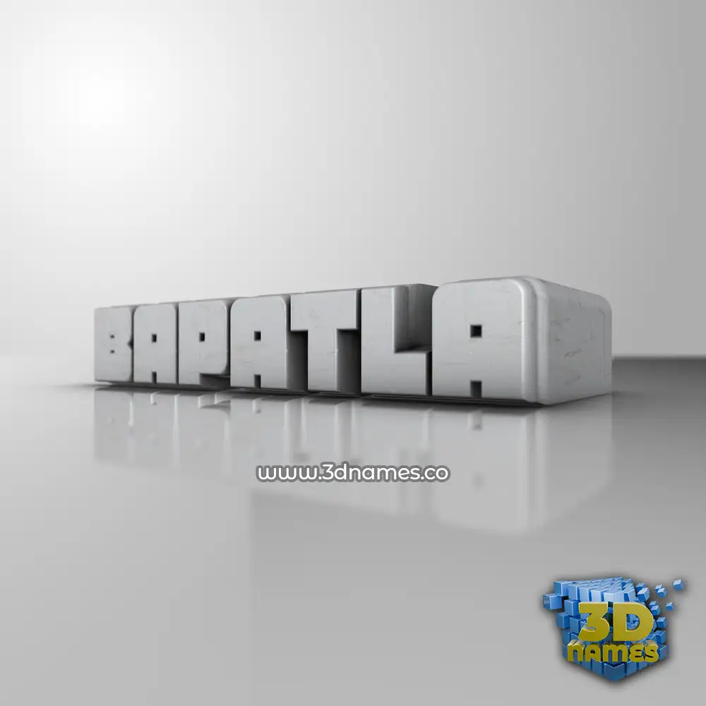 bapatla in White Metro style - 3D name wallpaper