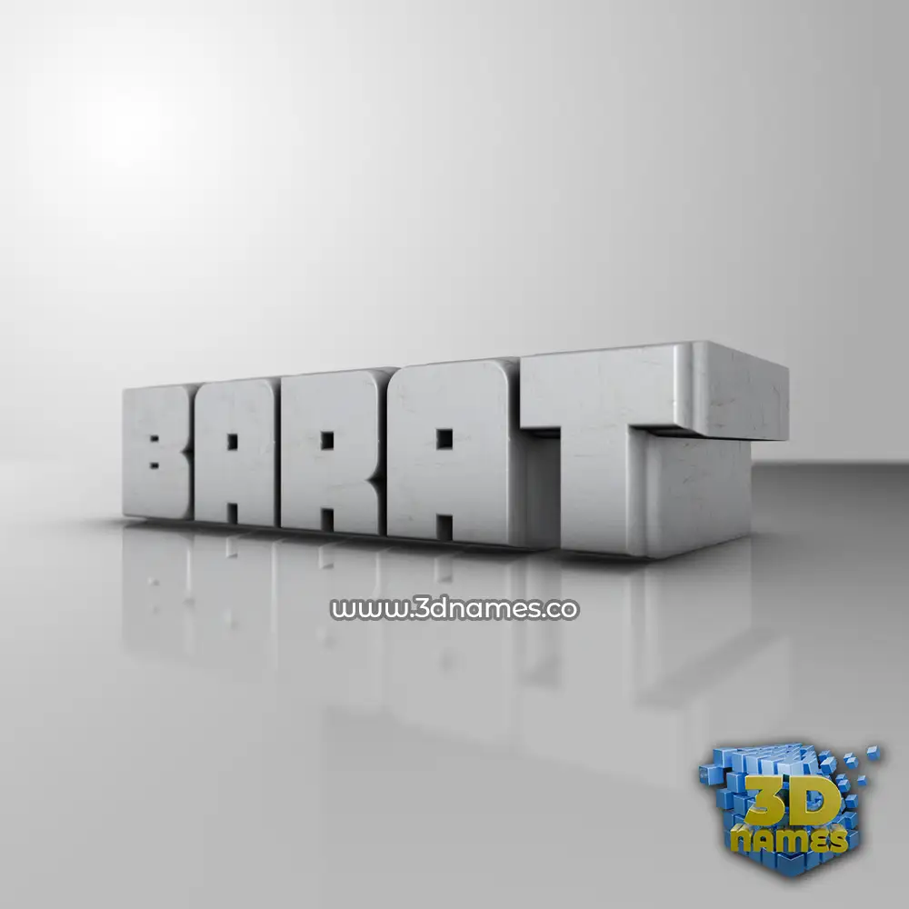 barat in White Metro style - 3D name wallpaper