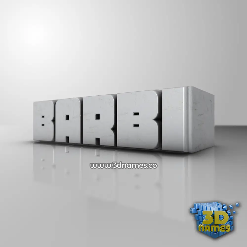 barbi in White Metro style - 3D name wallpaper
