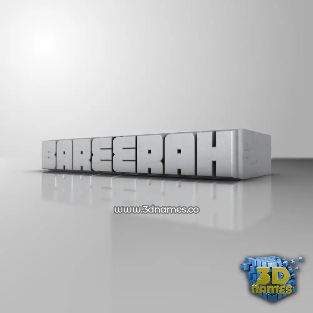 bareerah in White Metro style - 3D name wallpaper