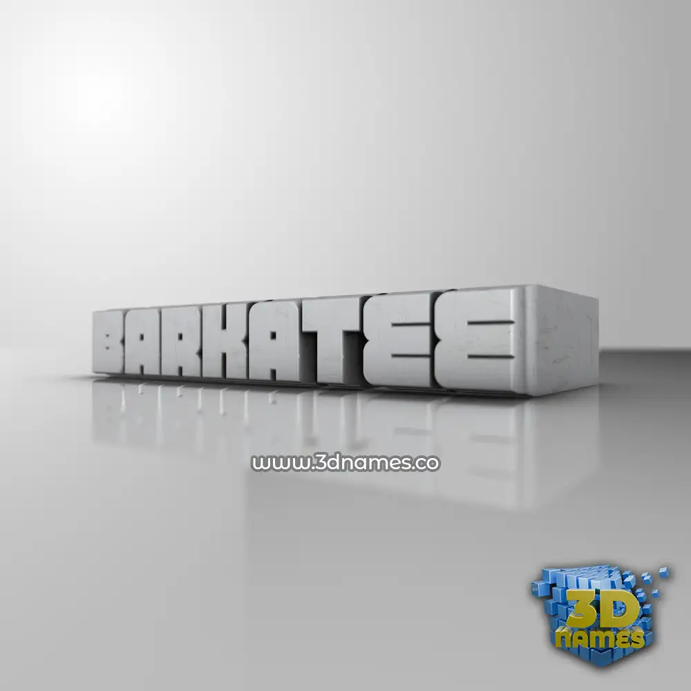 barkatee in White Metro style - 3D name wallpaper