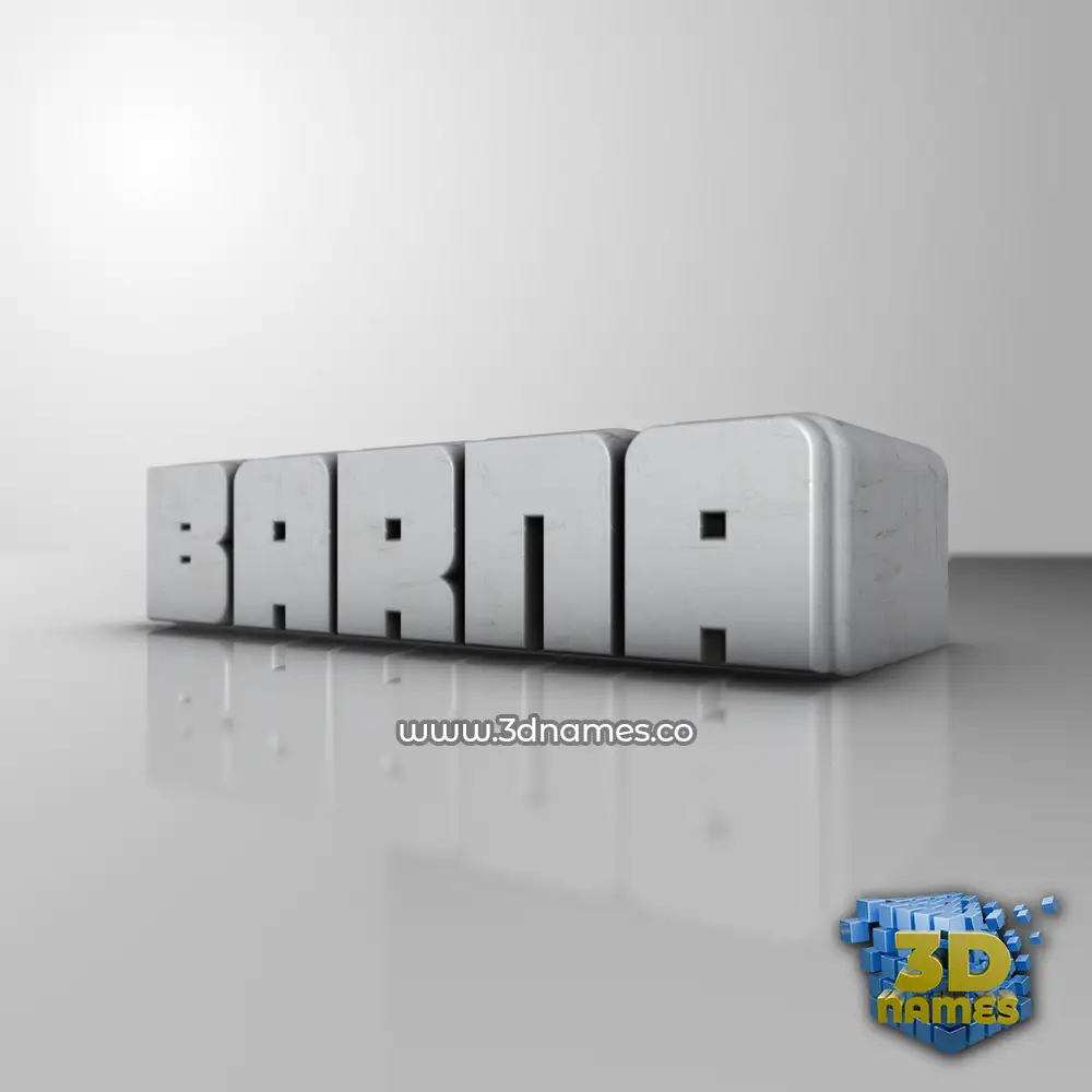 barna in White Metro style - 3D name wallpaper