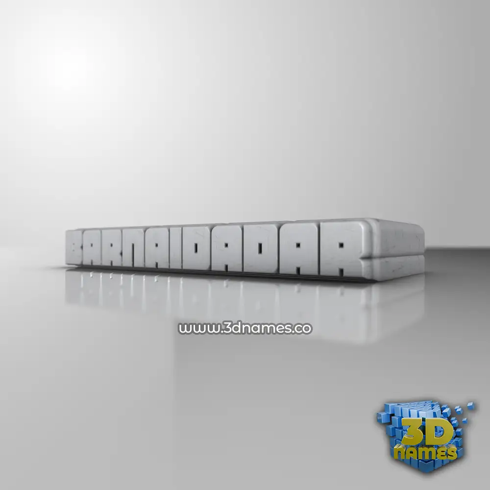 barnaidadar in White Metro style - 3D name wallpaper