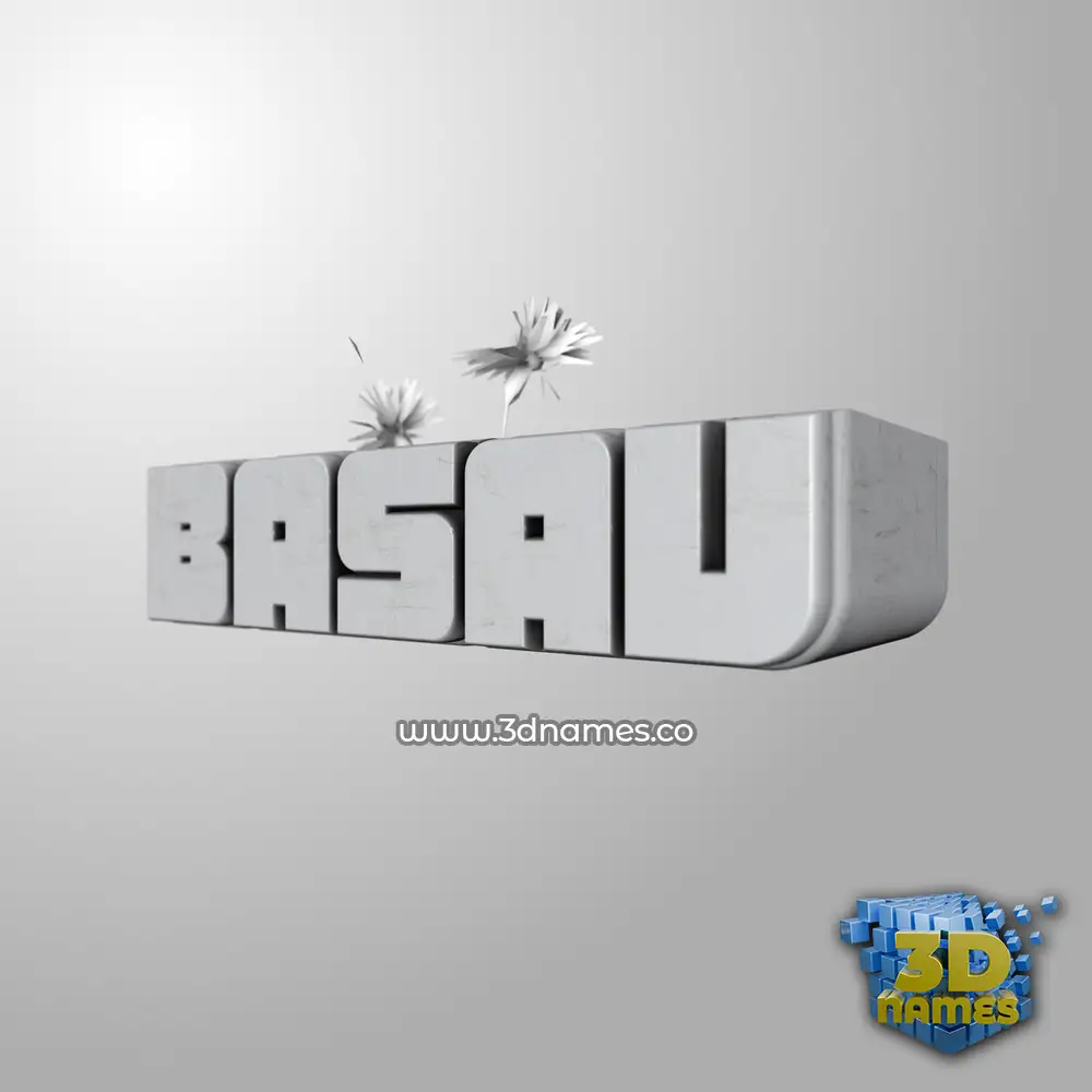 basav in White Metro style - 3D name wallpaper