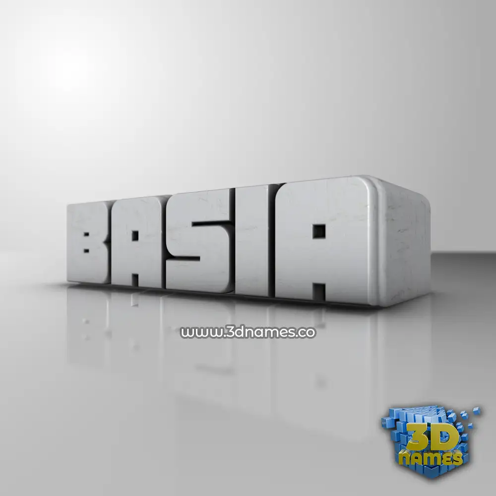 basia in White Metro style - 3D name wallpaper