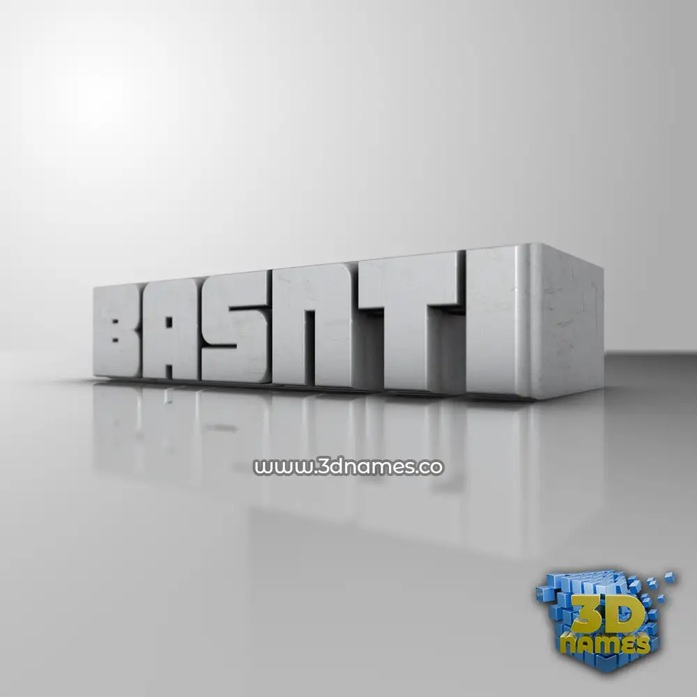 basnti in White Metro style - 3D name wallpaper