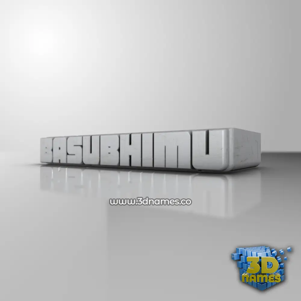 basubhimu in White Metro style - 3D name wallpaper