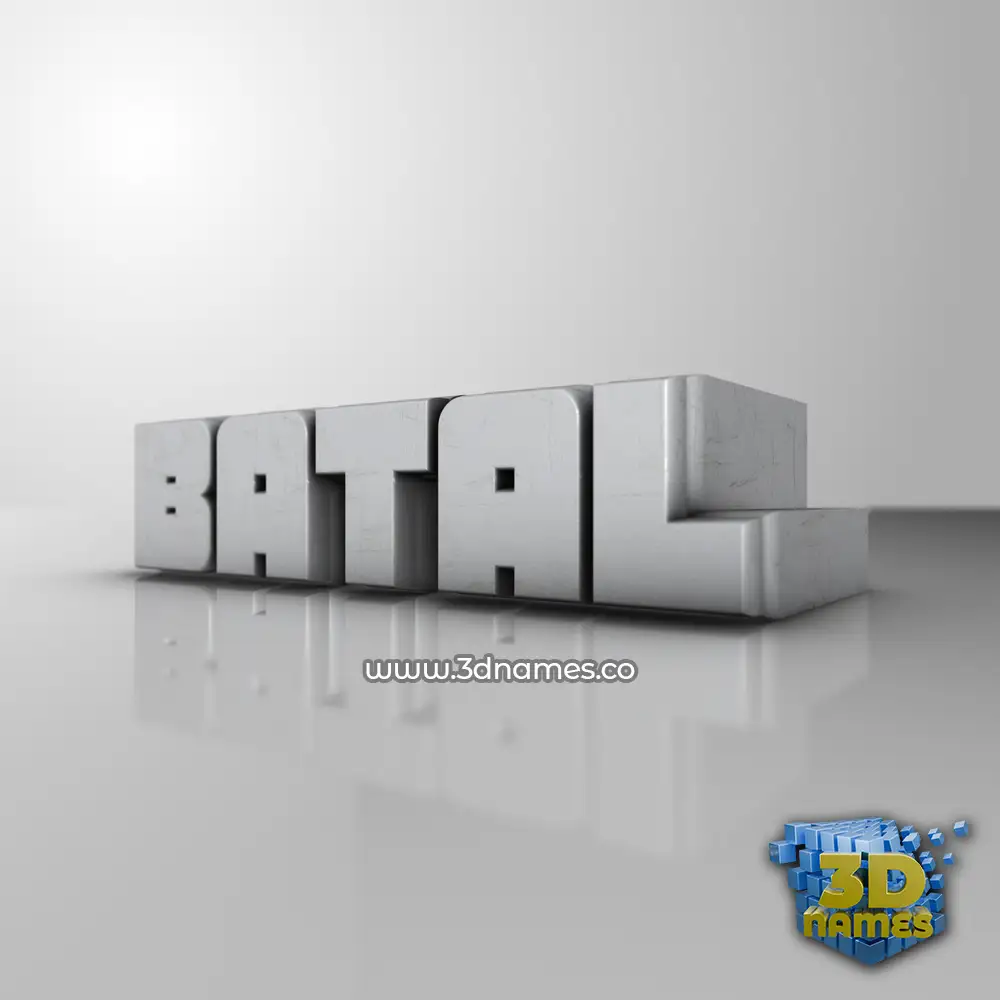 batal in White Metro style - 3D name wallpaper