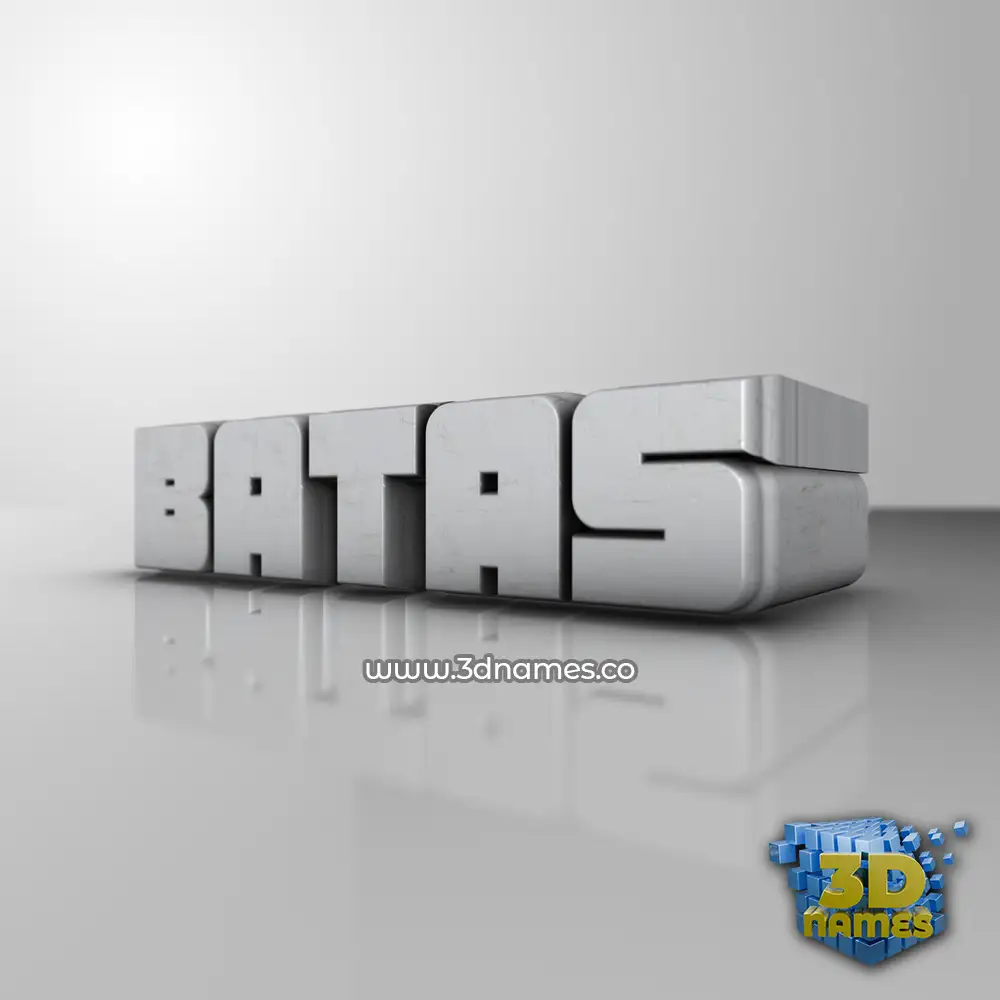 batas in White Metro style - 3D name wallpaper