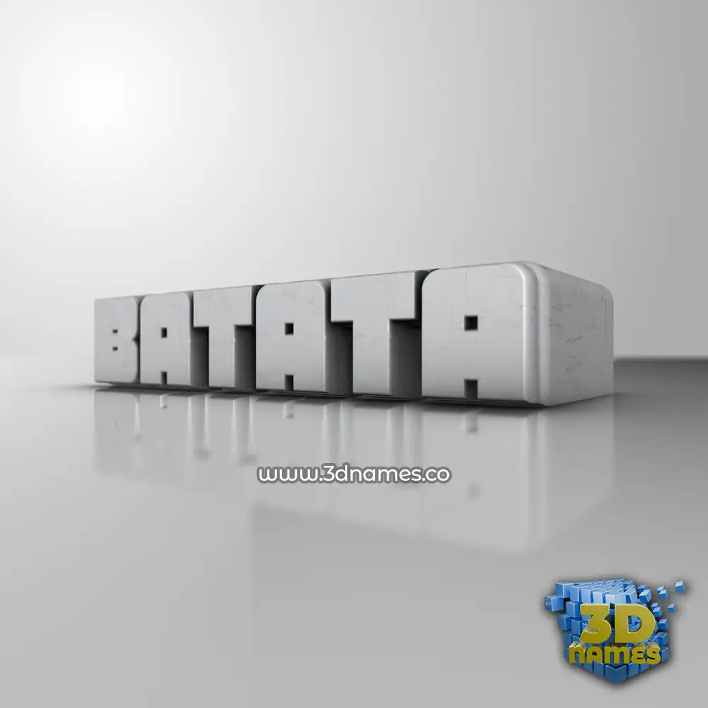 batata in White Metro style - 3D name wallpaper