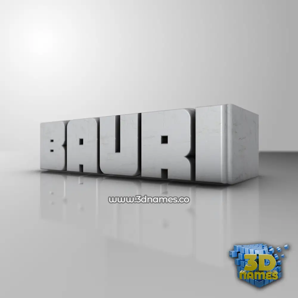 bauri in White Metro style - 3D name wallpaper
