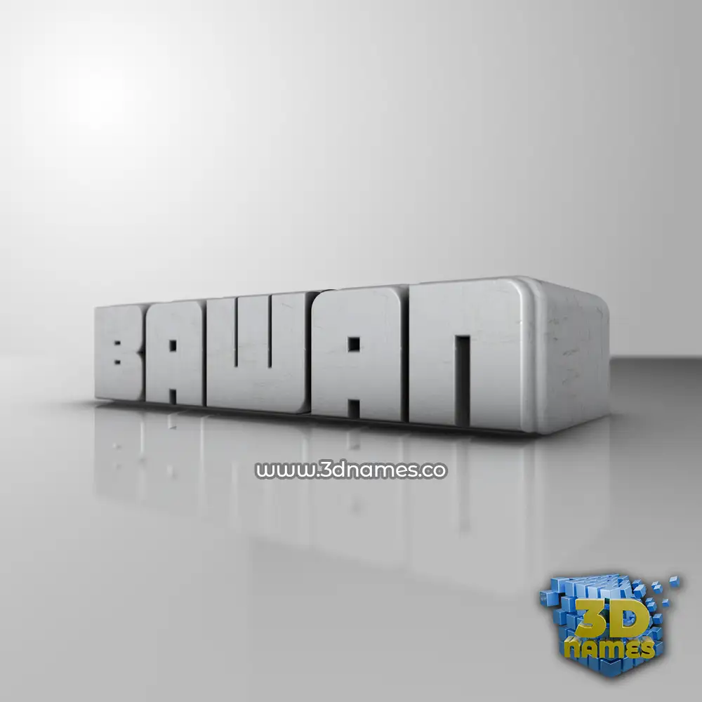 bawan in White Metro style - 3D name wallpaper