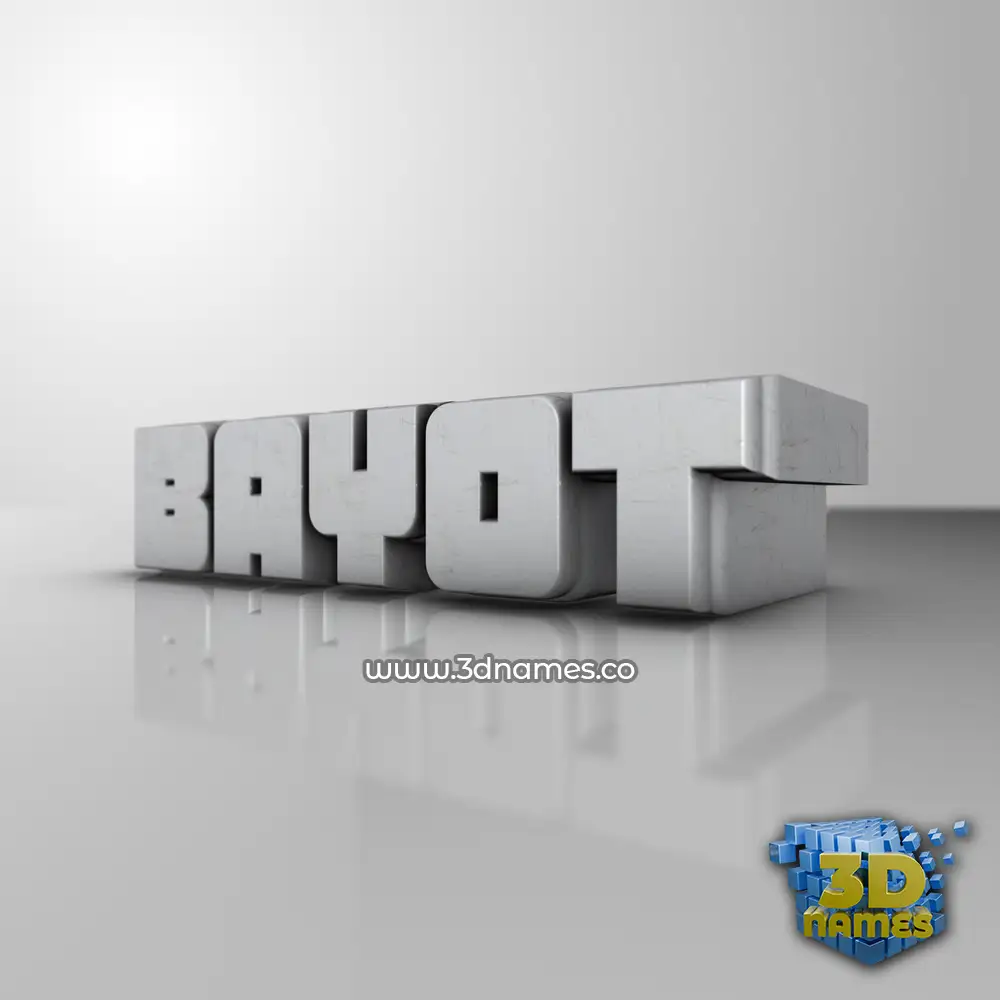 bayot in White Metro style - 3D name wallpaper