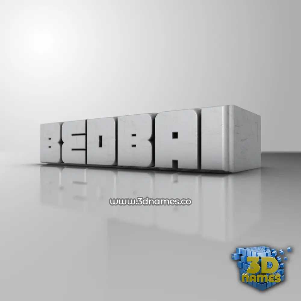bedbai in White Metro style - 3D name wallpaper