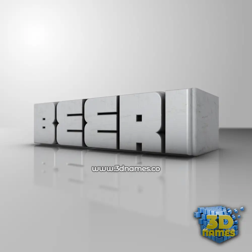 beeri in White Metro style - 3D name wallpaper