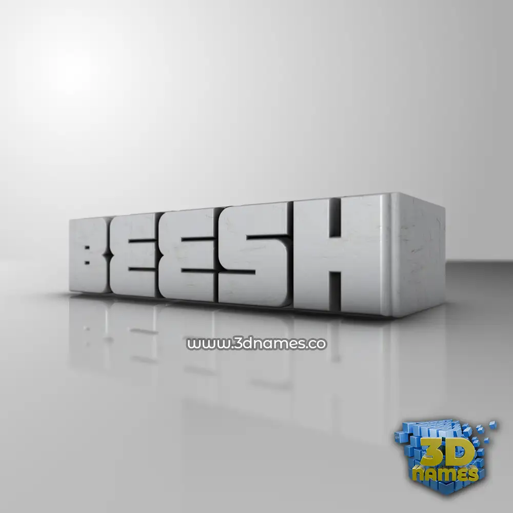 beesh in White Metro style - 3D name wallpaper