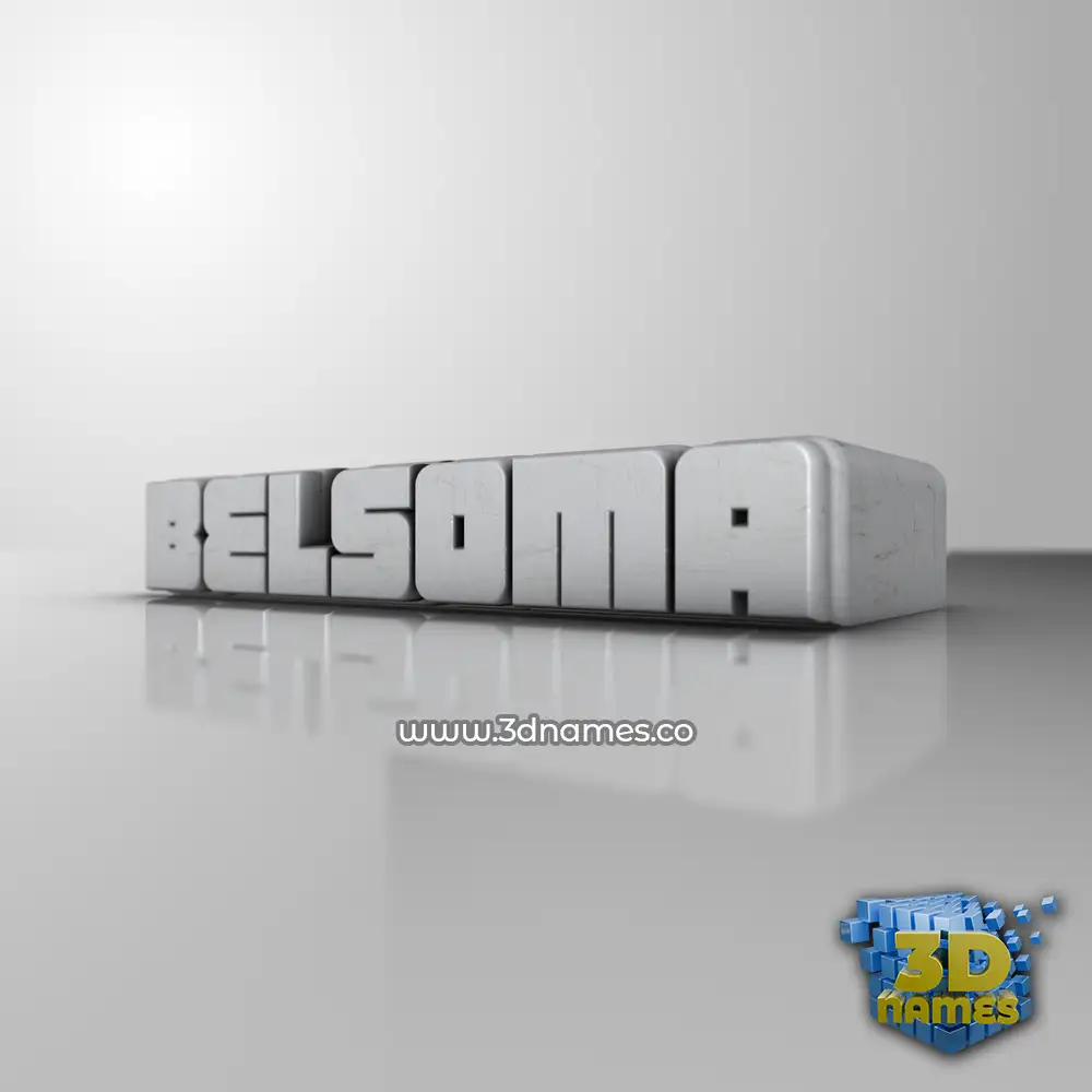 belsoma in White Metro style - 3D name wallpaper