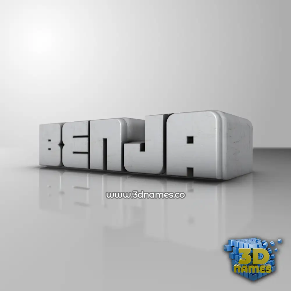 benja in White Metro style - 3D name wallpaper