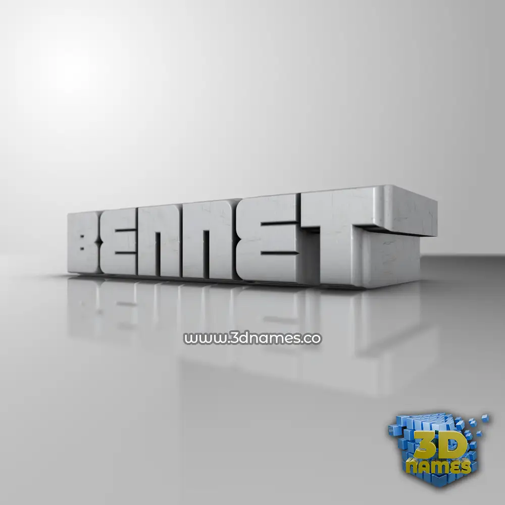bennet in White Metro style - 3D name wallpaper