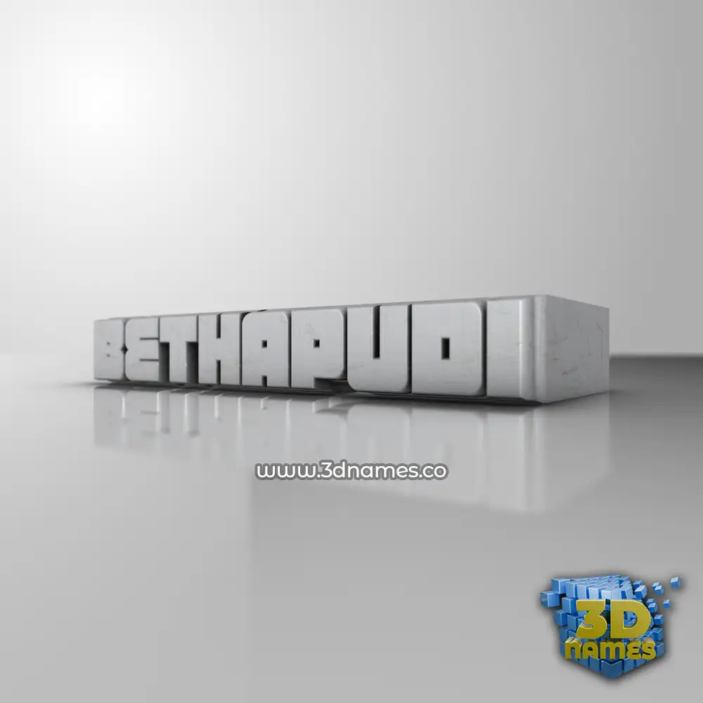 bethapudi in White Metro style - 3D name wallpaper