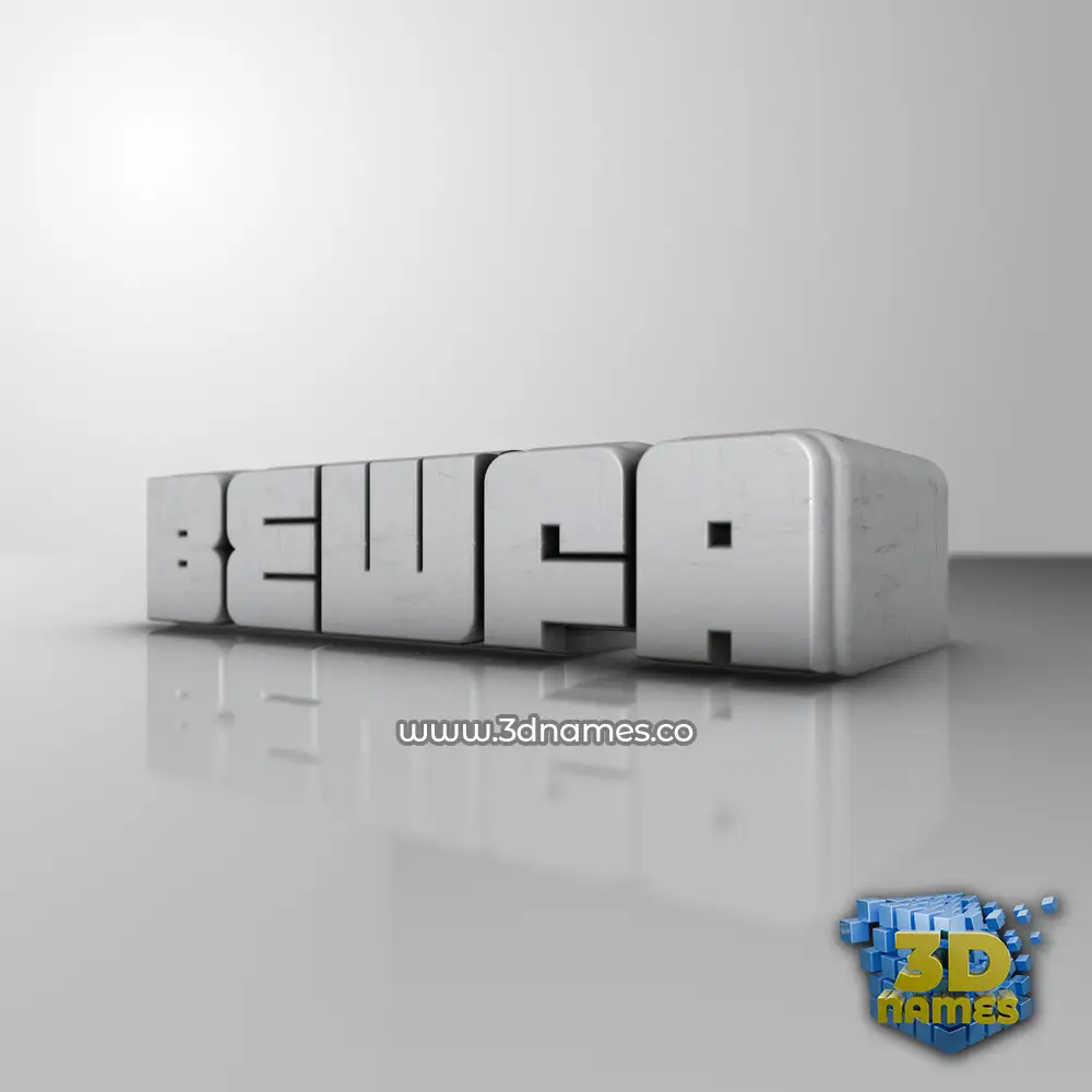 bewfa in White Metro style - 3D name wallpaper