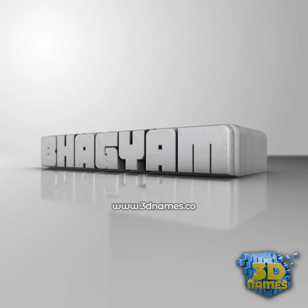 bhagyam in White Metro style - 3D name wallpaper