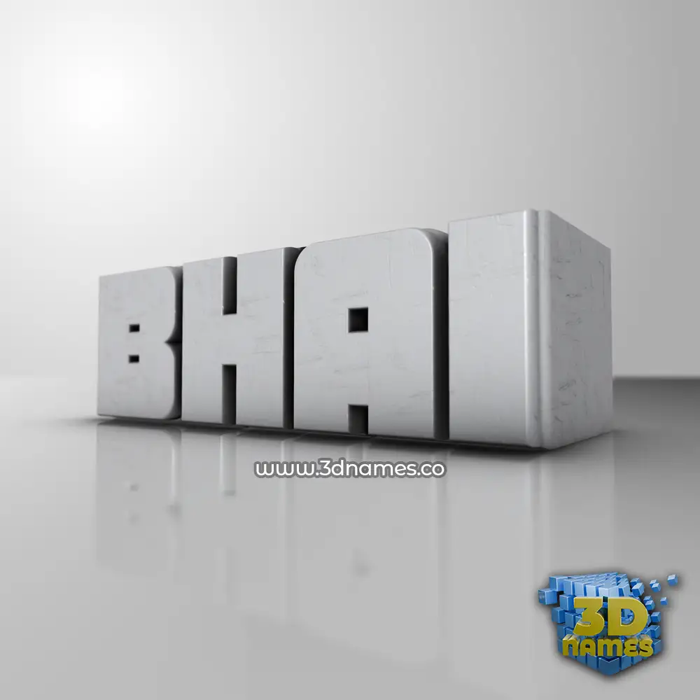 bhai in White Metro style - 3D name wallpaper