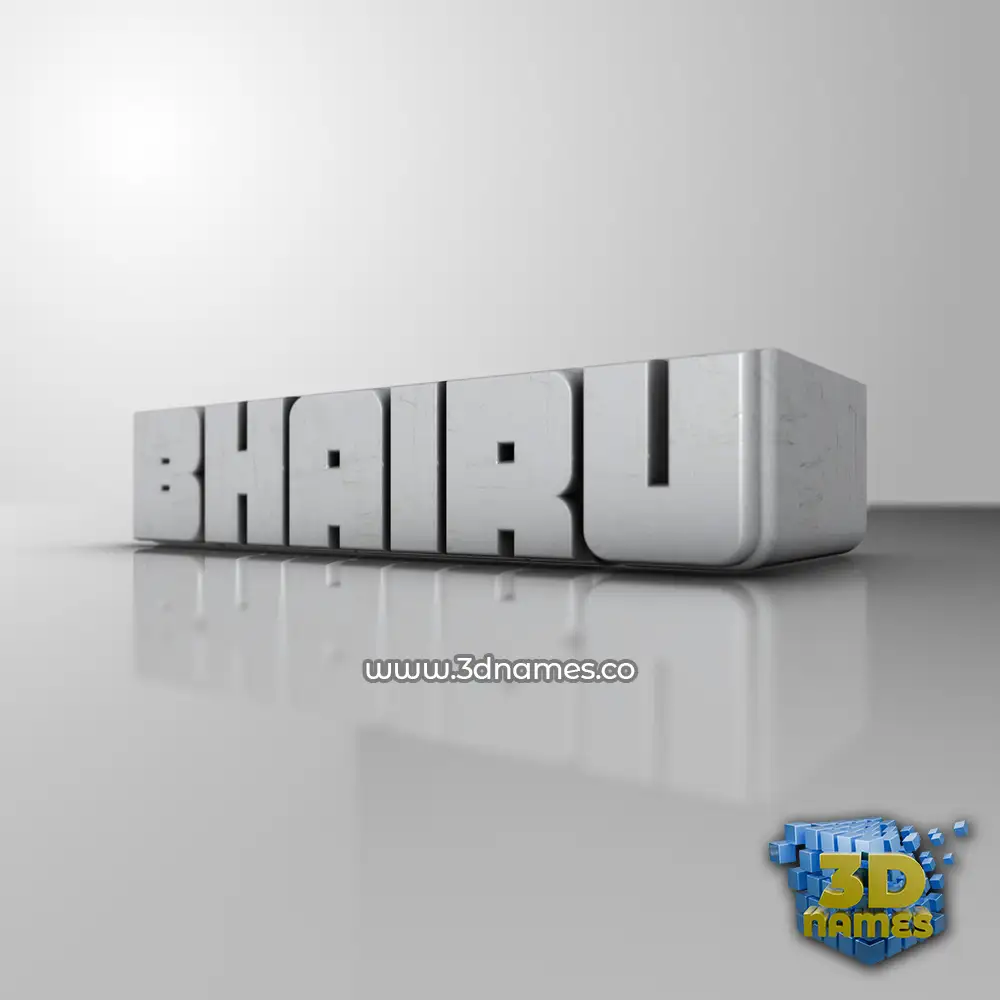 bhairu in White Metro style - 3D name wallpaper