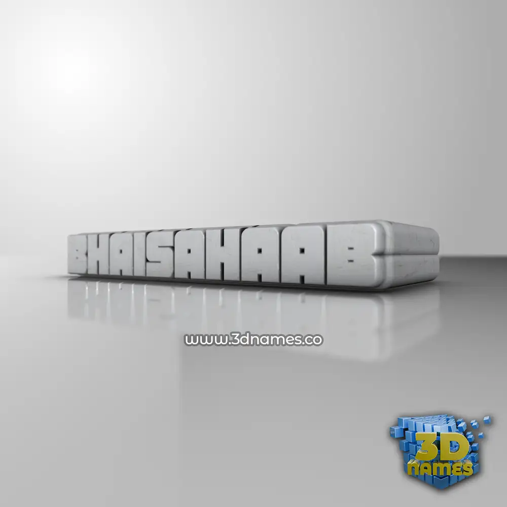 bhaisahaab in White Metro style - 3D name wallpaper