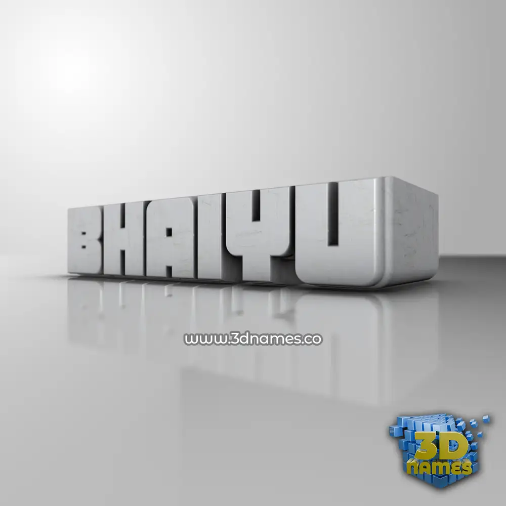 bhaiyu in White Metro style - 3D name wallpaper