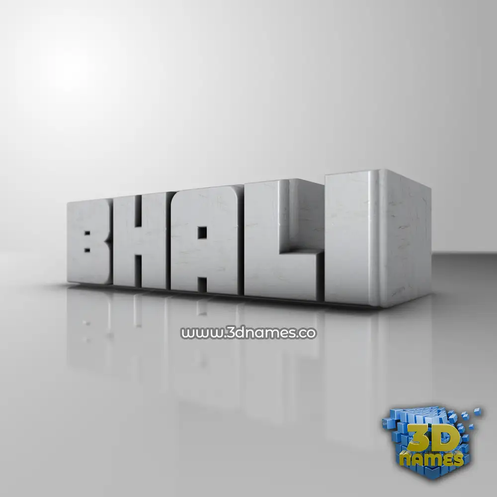 bhali in White Metro style - 3D name wallpaper