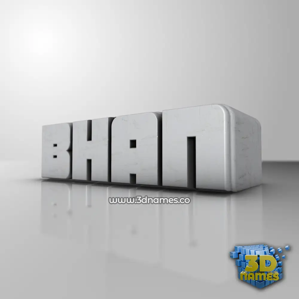 bhan in White Metro style - 3D name wallpaper