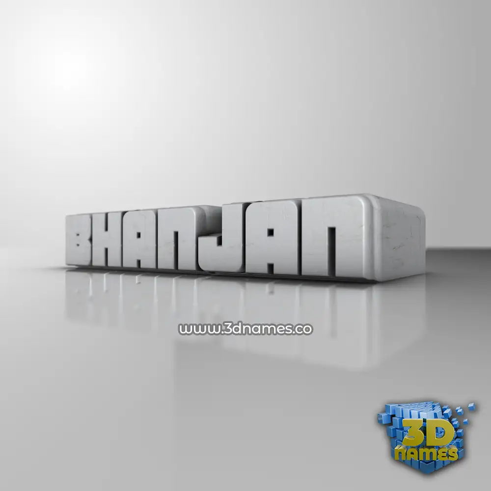 bhanjan in White Metro style - 3D name wallpaper