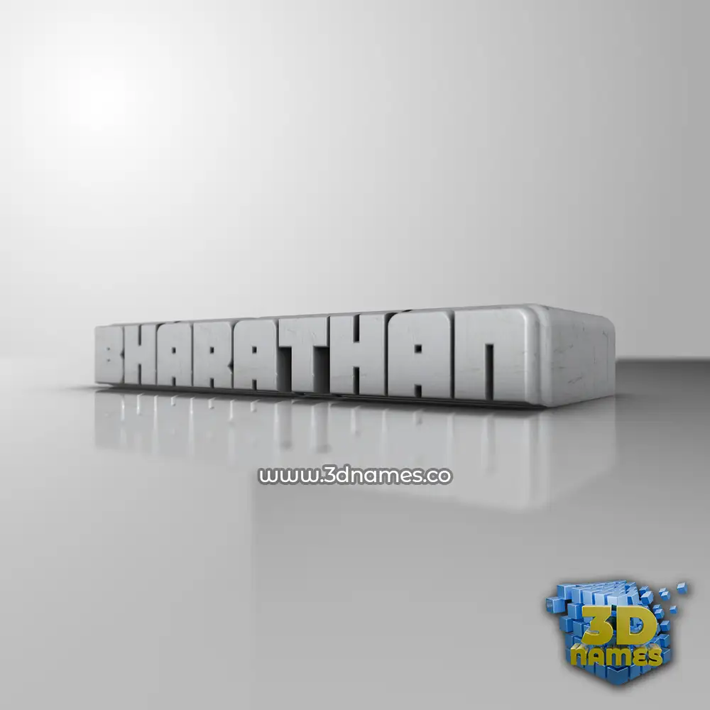 bharathan in White Metro style - 3D name wallpaper